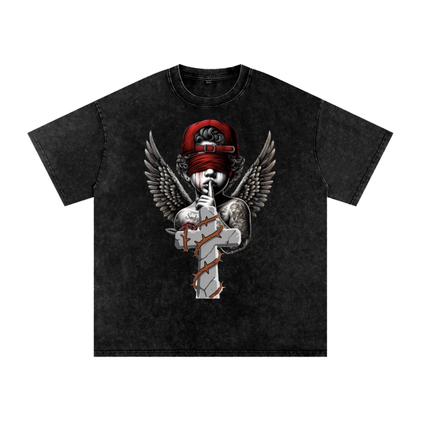 Snow Washed Oversized Cotton T-Shirt