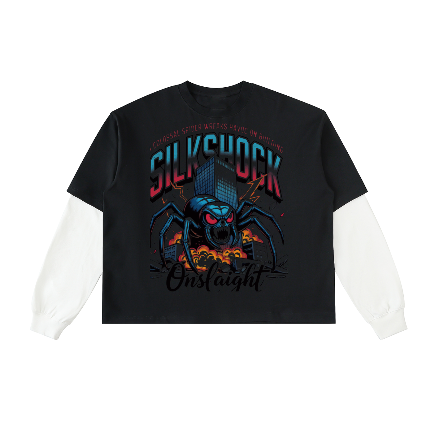 Layered Contrast Sleeve Cotton T-Shirt